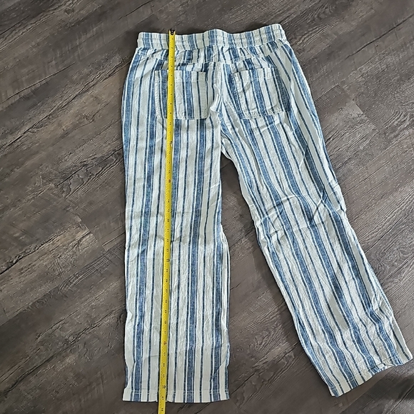 Sonoma Striped Linen Wide Leg Cotton Trousers Beachy Pants - Picture 7 of 9